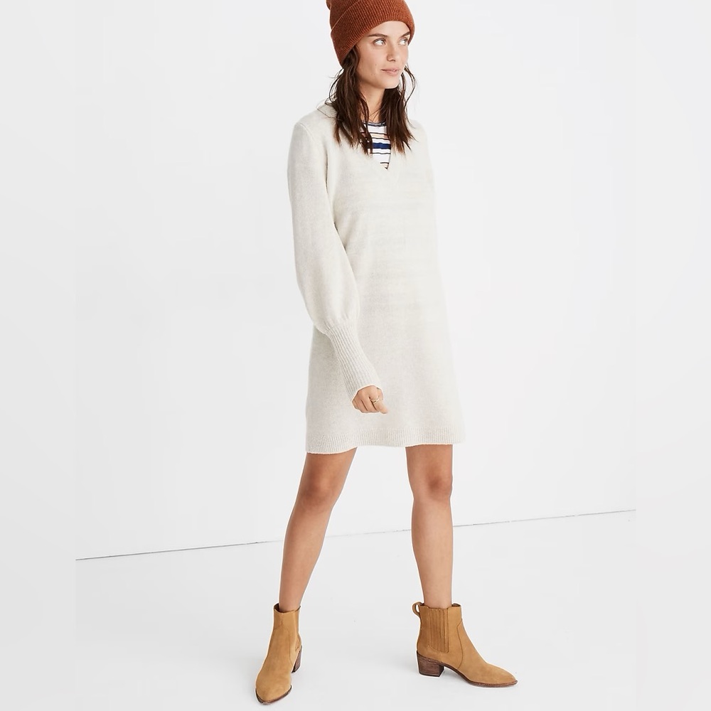Madewell Bubble-Sleeve Sweater-Dress